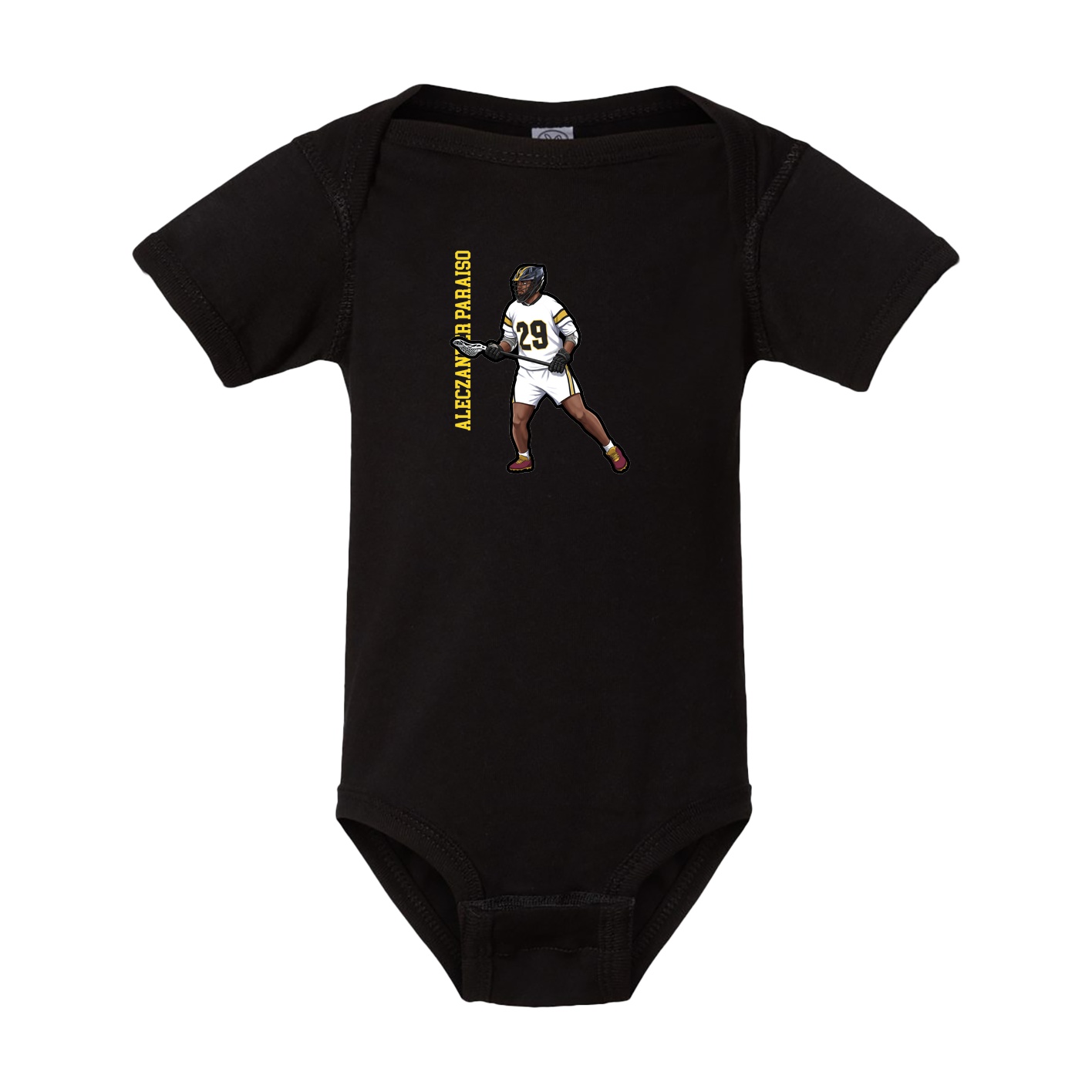 Baby Onesie — Name Vertical in Black