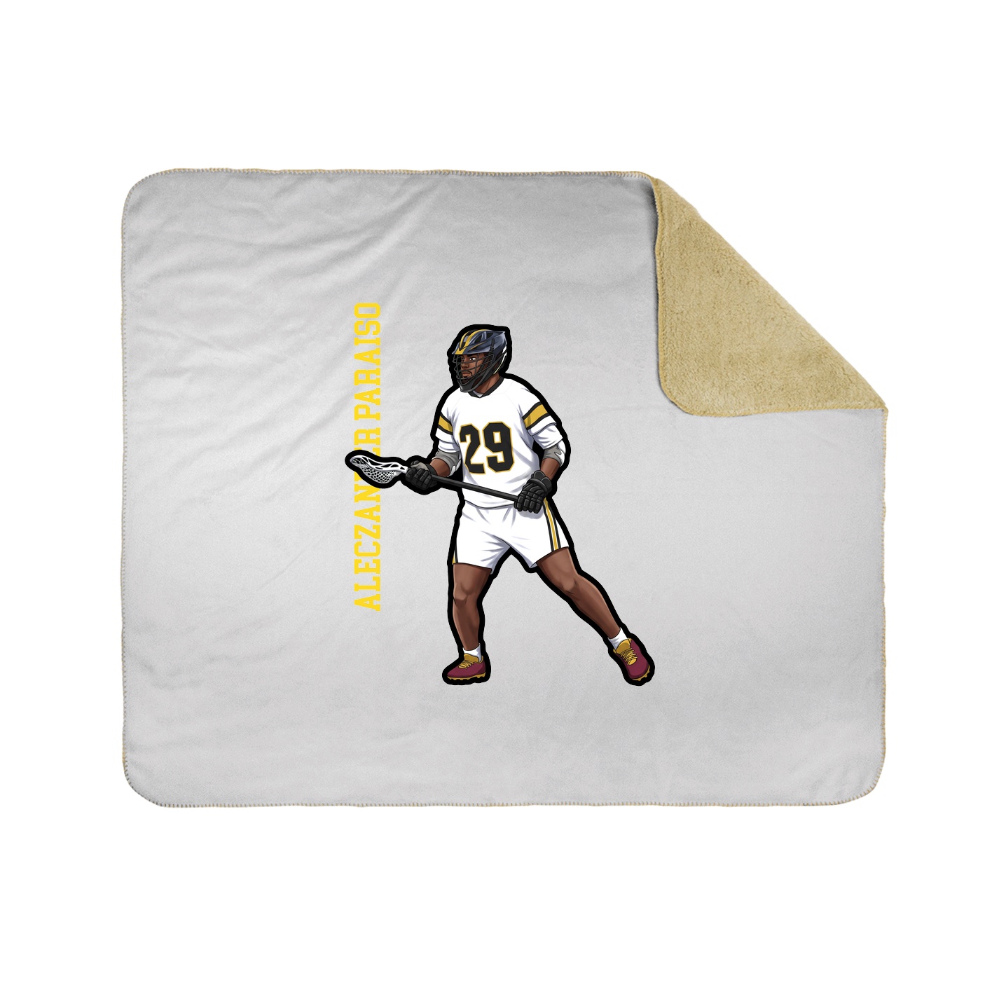 Throw Blanket — Name Vertical in White