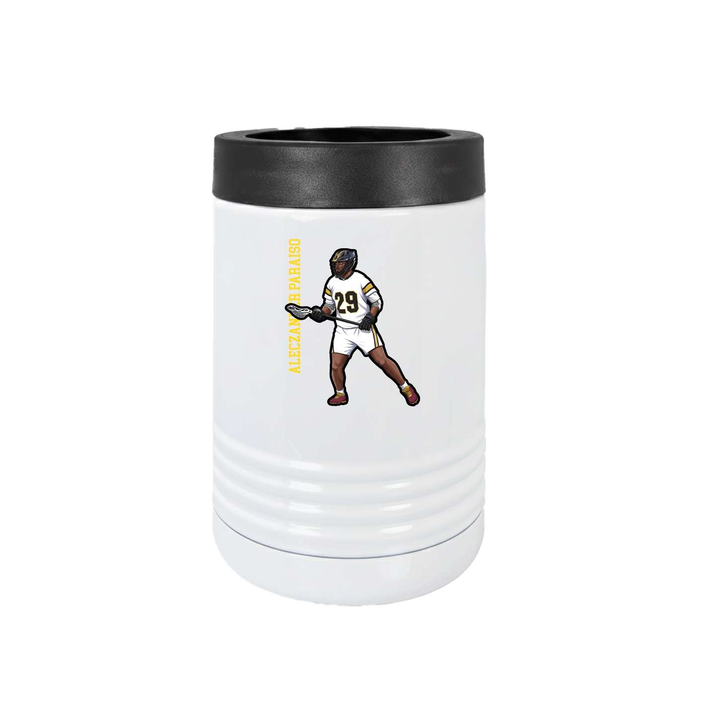 Beverage Holder — Name Vertical in White
