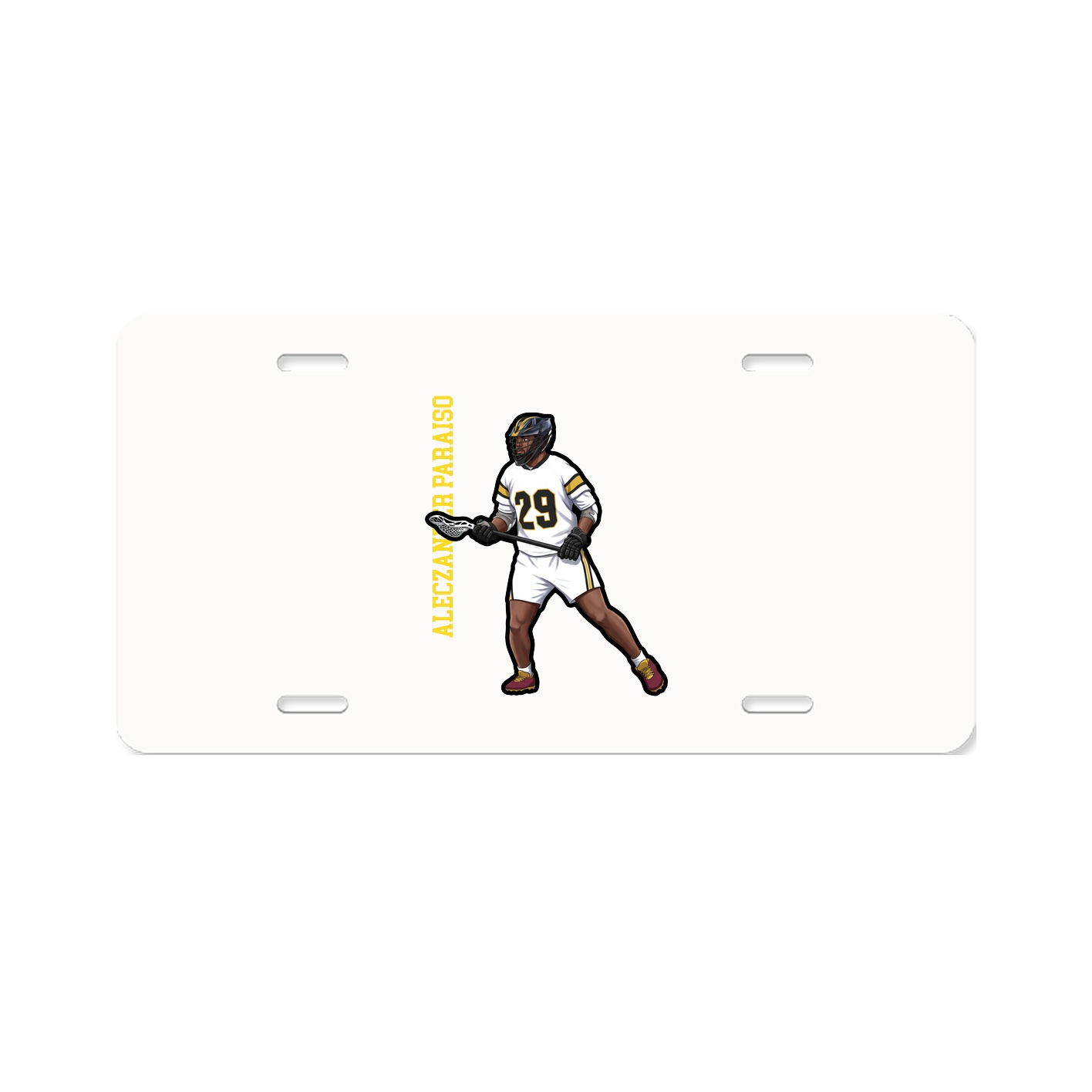 License Plate — Name Vertical in Classic