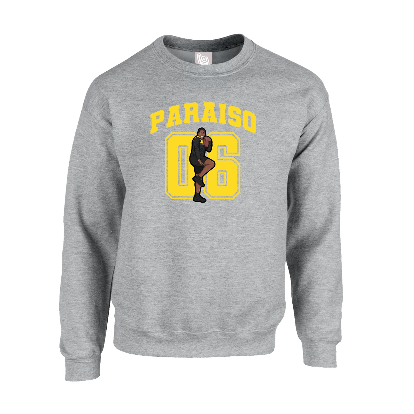 Fleece Crew — Number in Grey