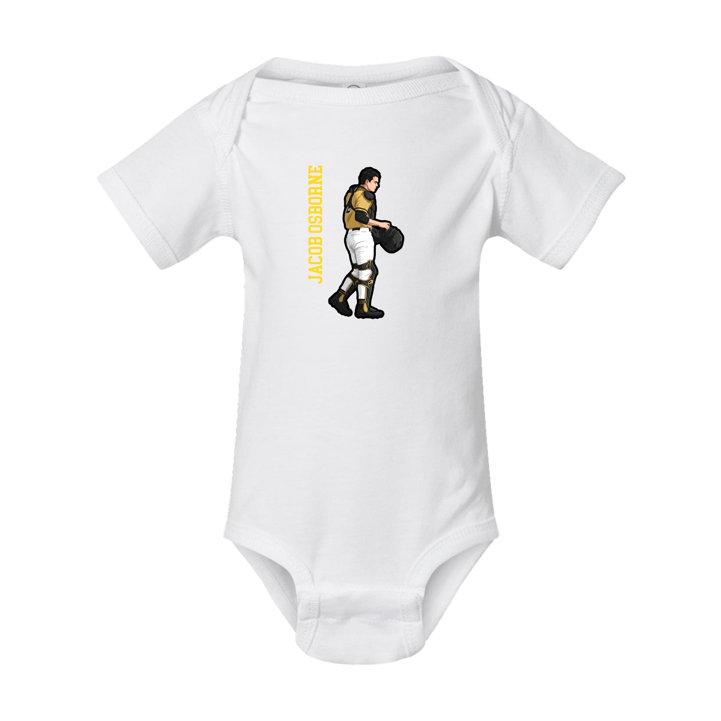 Baby Onesie — Name Vertical in White