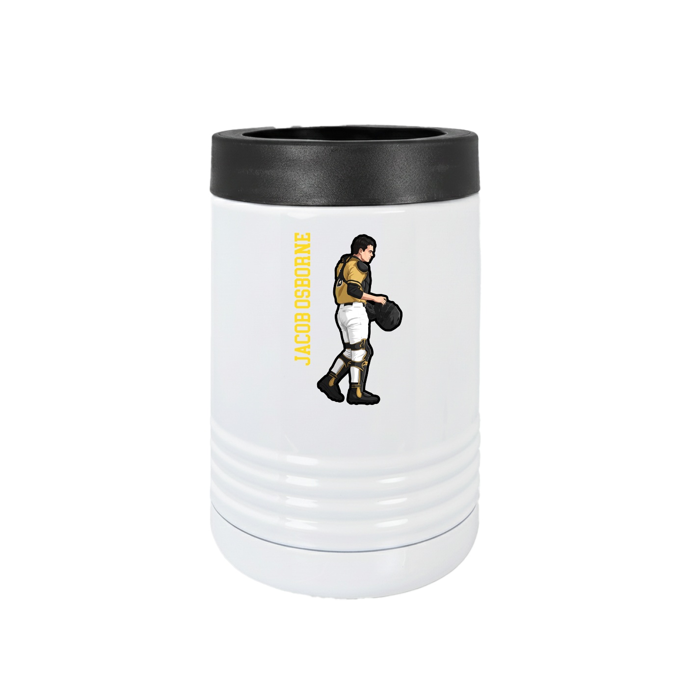 Beverage Holder — Name Vertical in White
