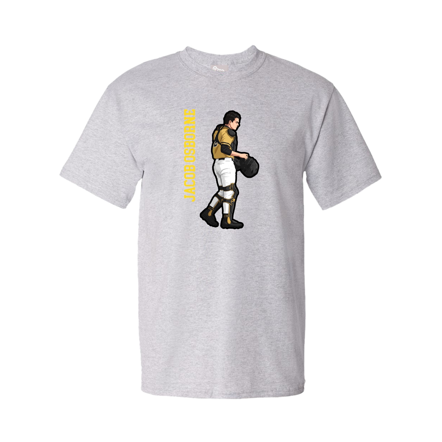 Tee — Name Vertical in Grey