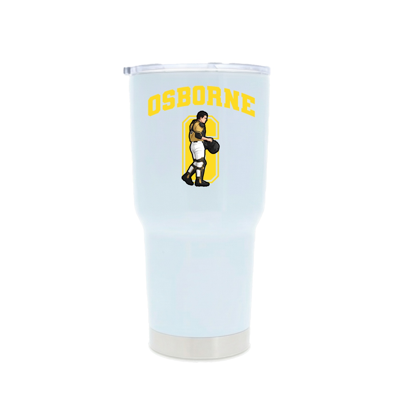 30oz Stainless Steel Tumbler — Number in White