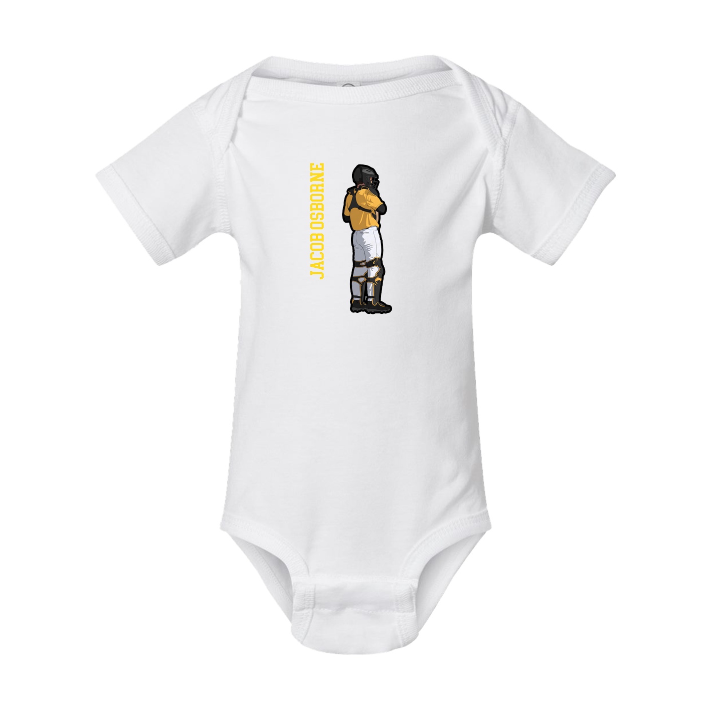 Baby Onesie — Name Vertical in White