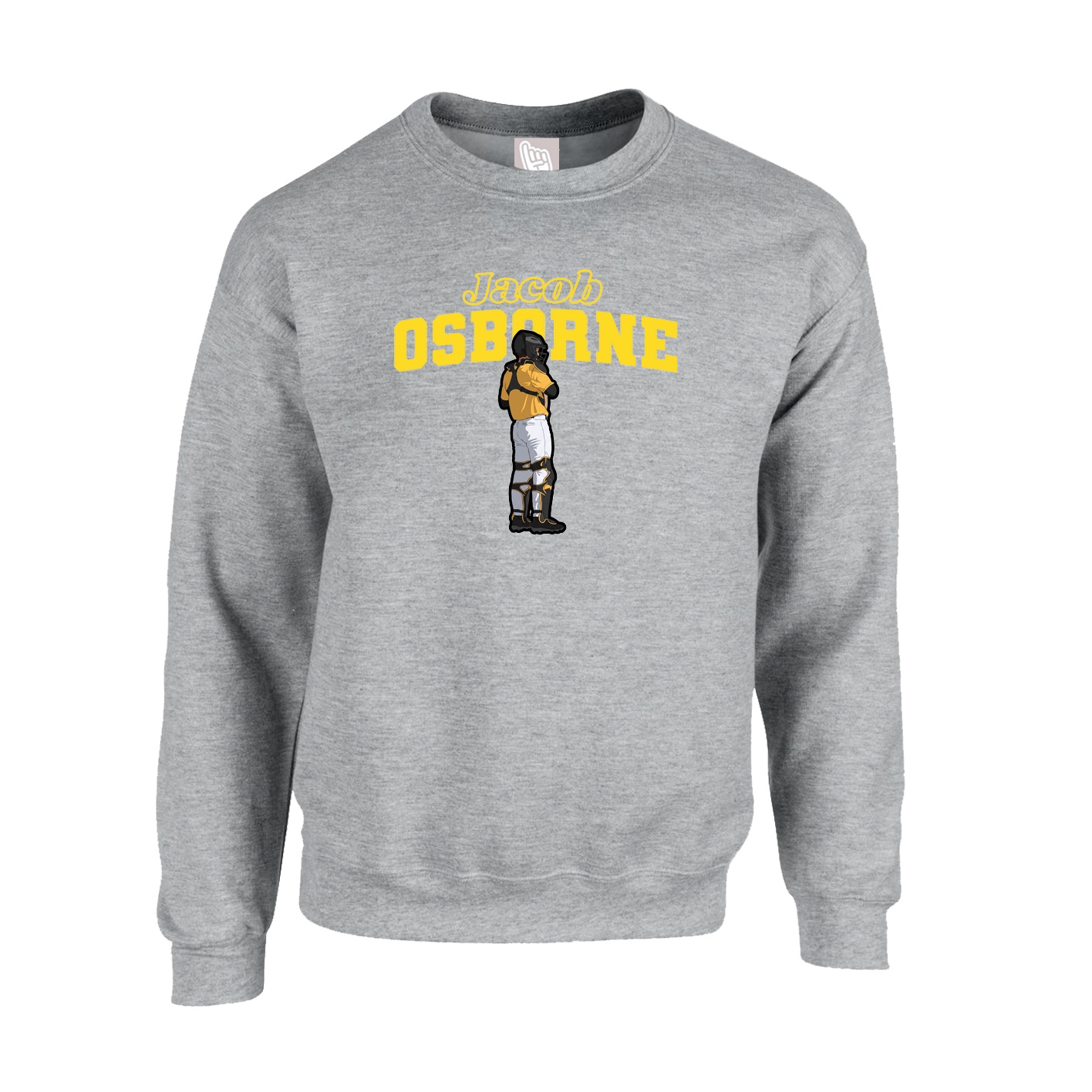 Fleece Crew — Name Arch in Grey