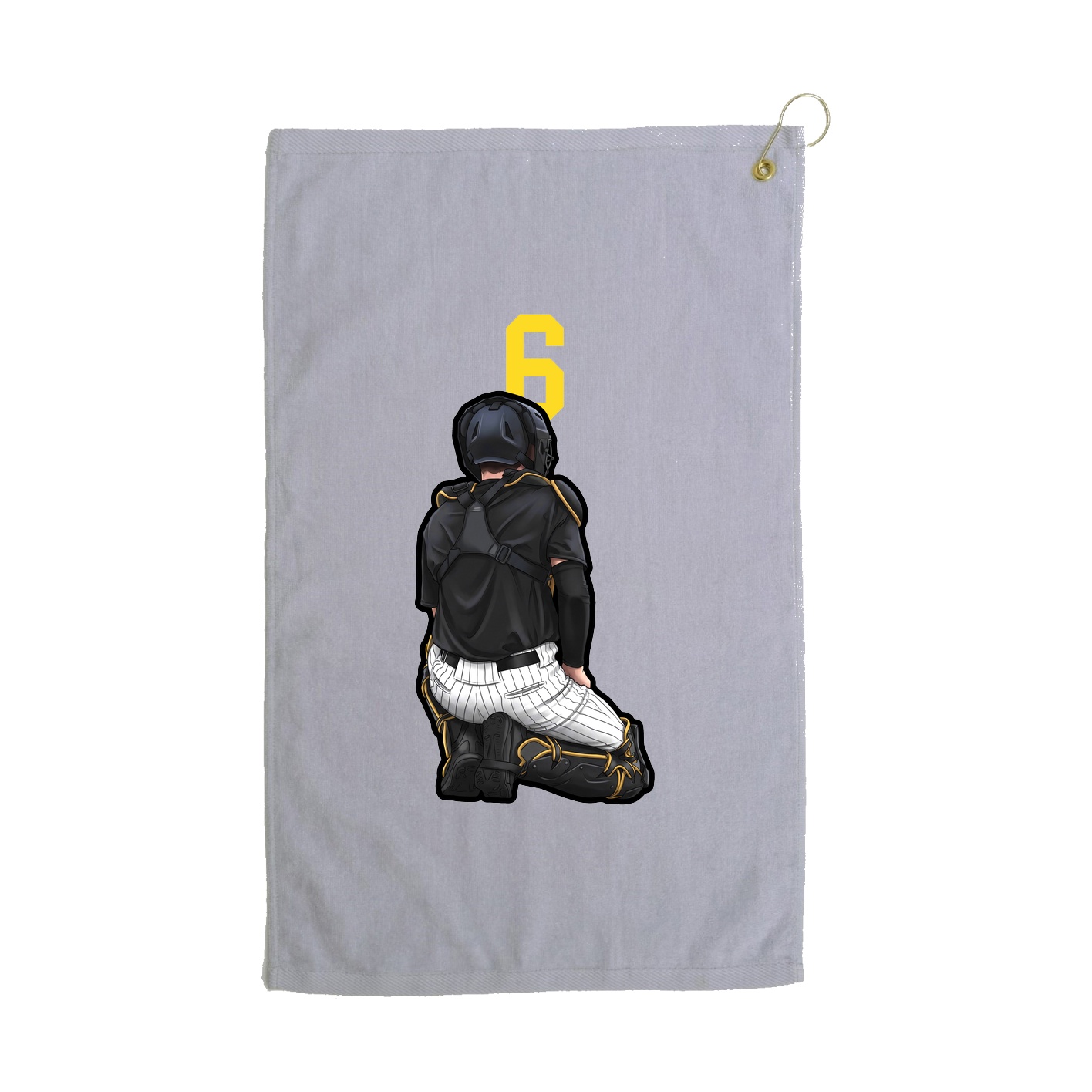 Golf Towel — Number Top in Grey