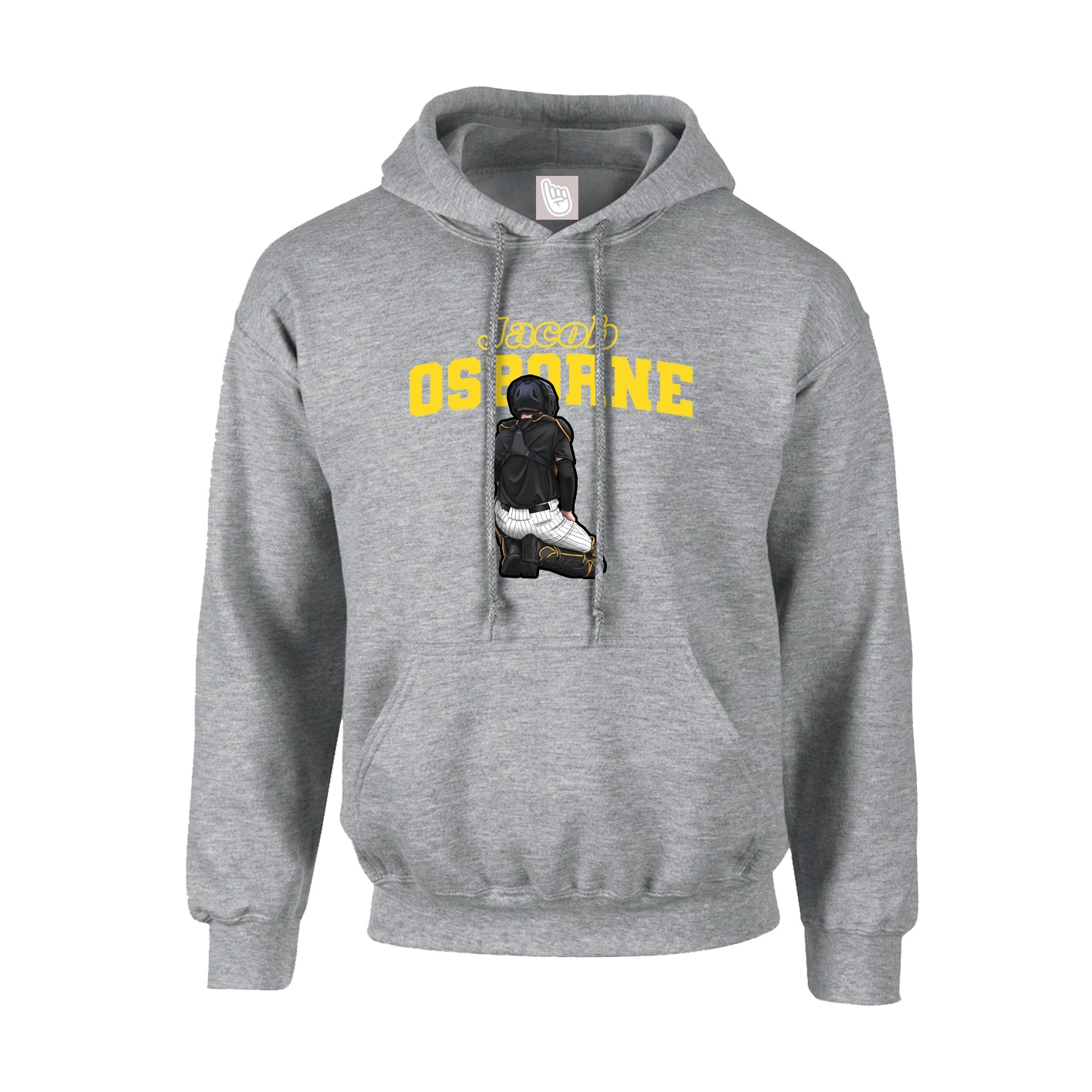Hoodie — Name Arch in Grey