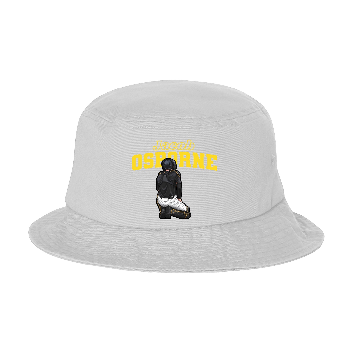 Bucket Cap — Name Arch in White