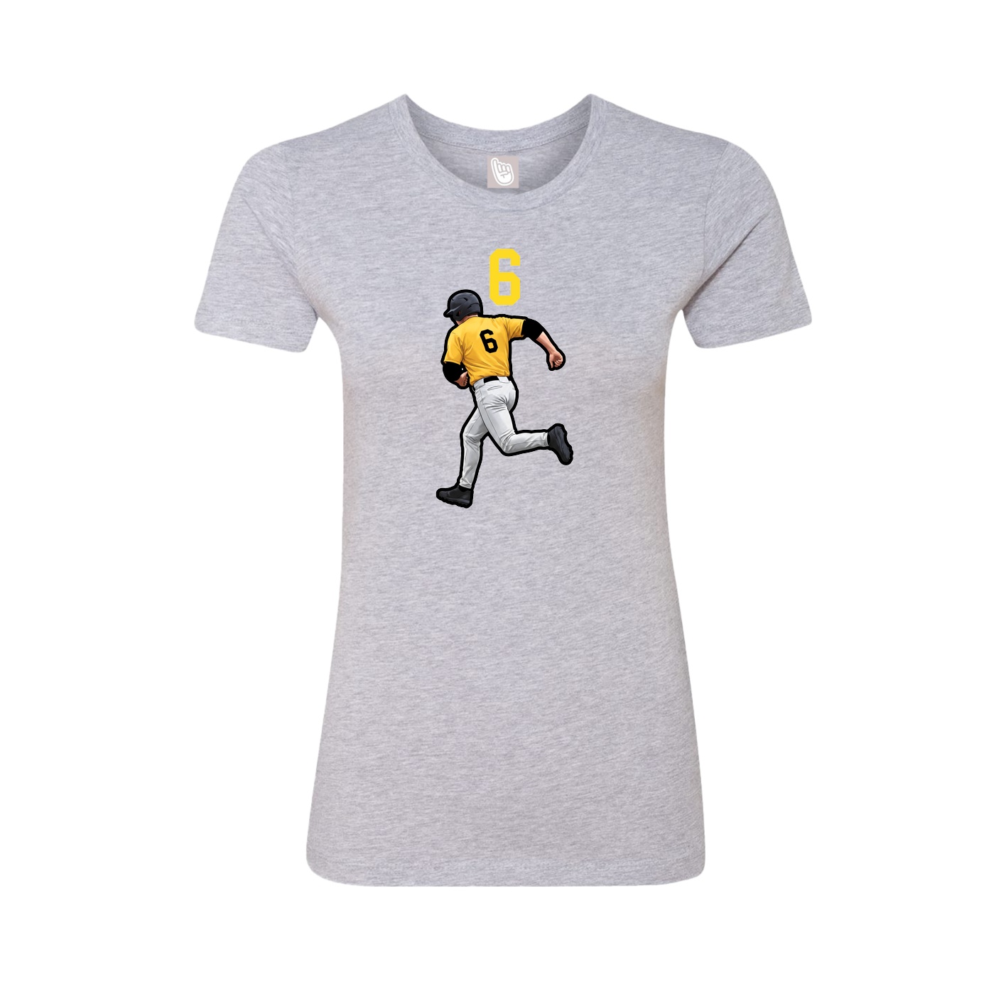 Fitted Women's Tee — Number Top in Grey