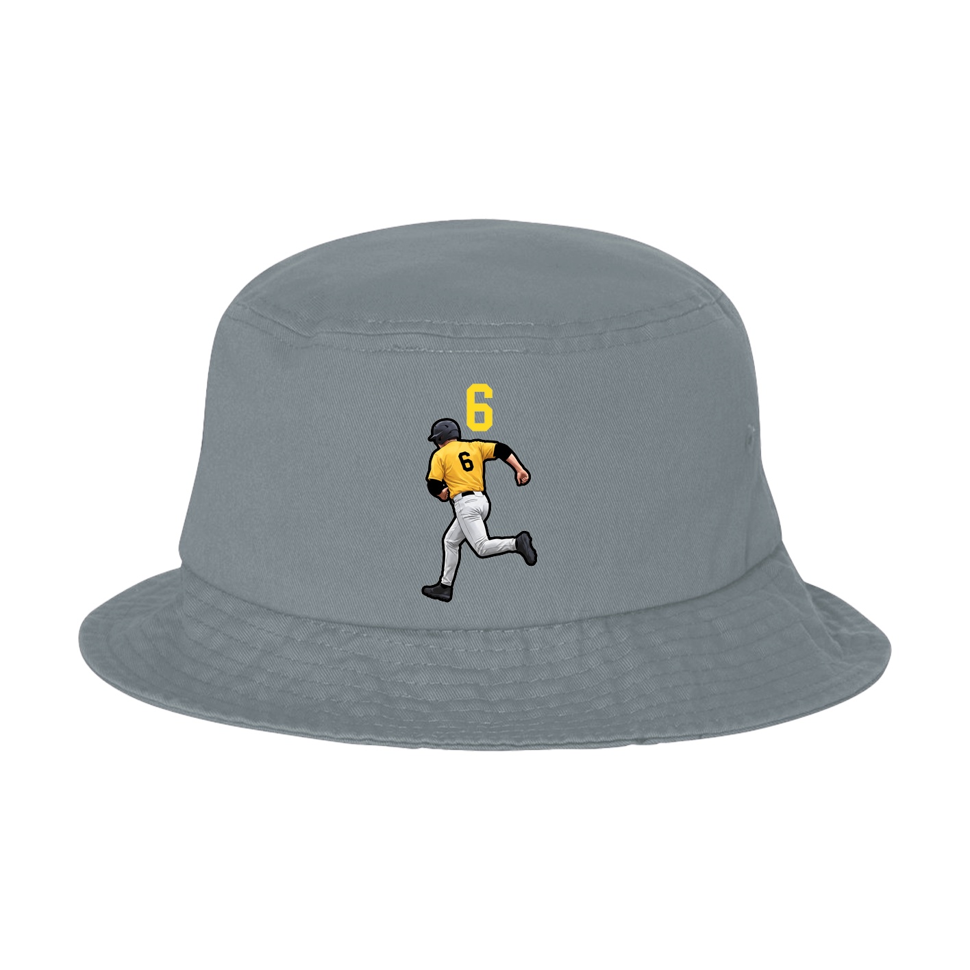 Bucket Cap — Number Top in Grey