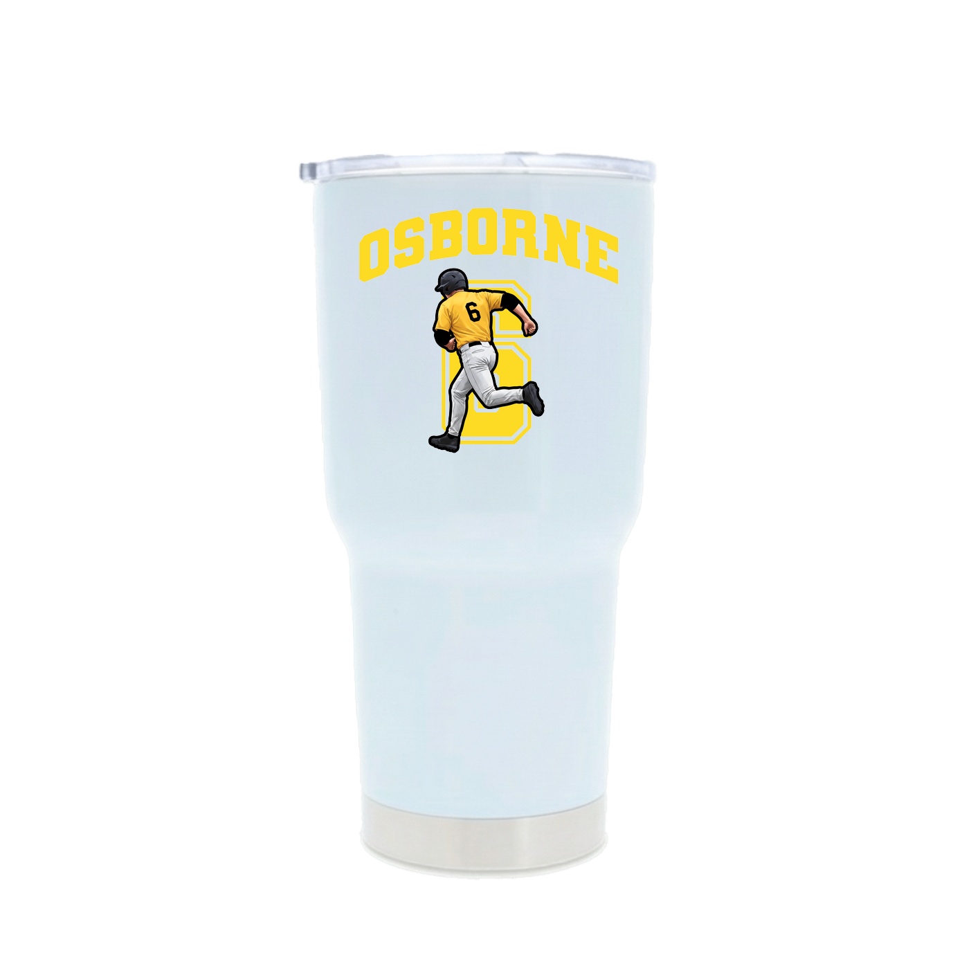 30oz Stainless Steel Tumbler — Number in White