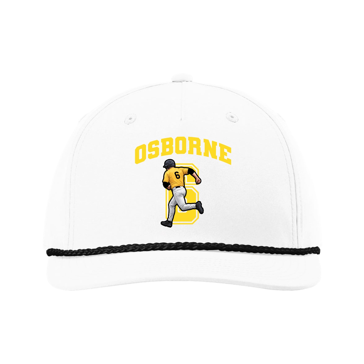 Five-Panel Classic Rope Cap — Number in White