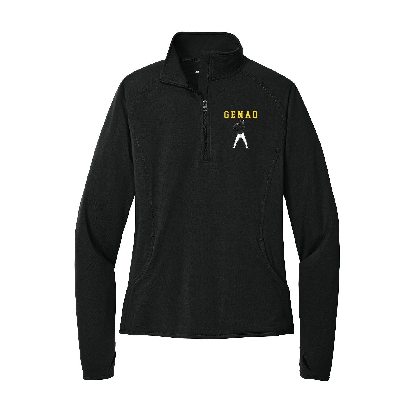 Women's Q-Zip Pullover — Shirsey in Black