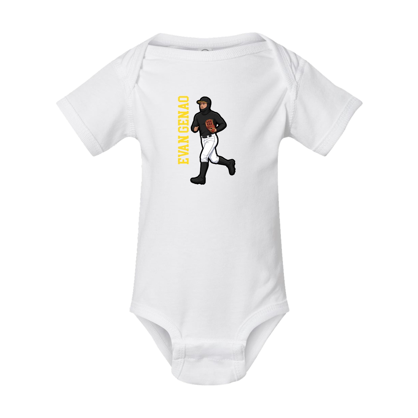 Baby Onesie — Name Vertical in White