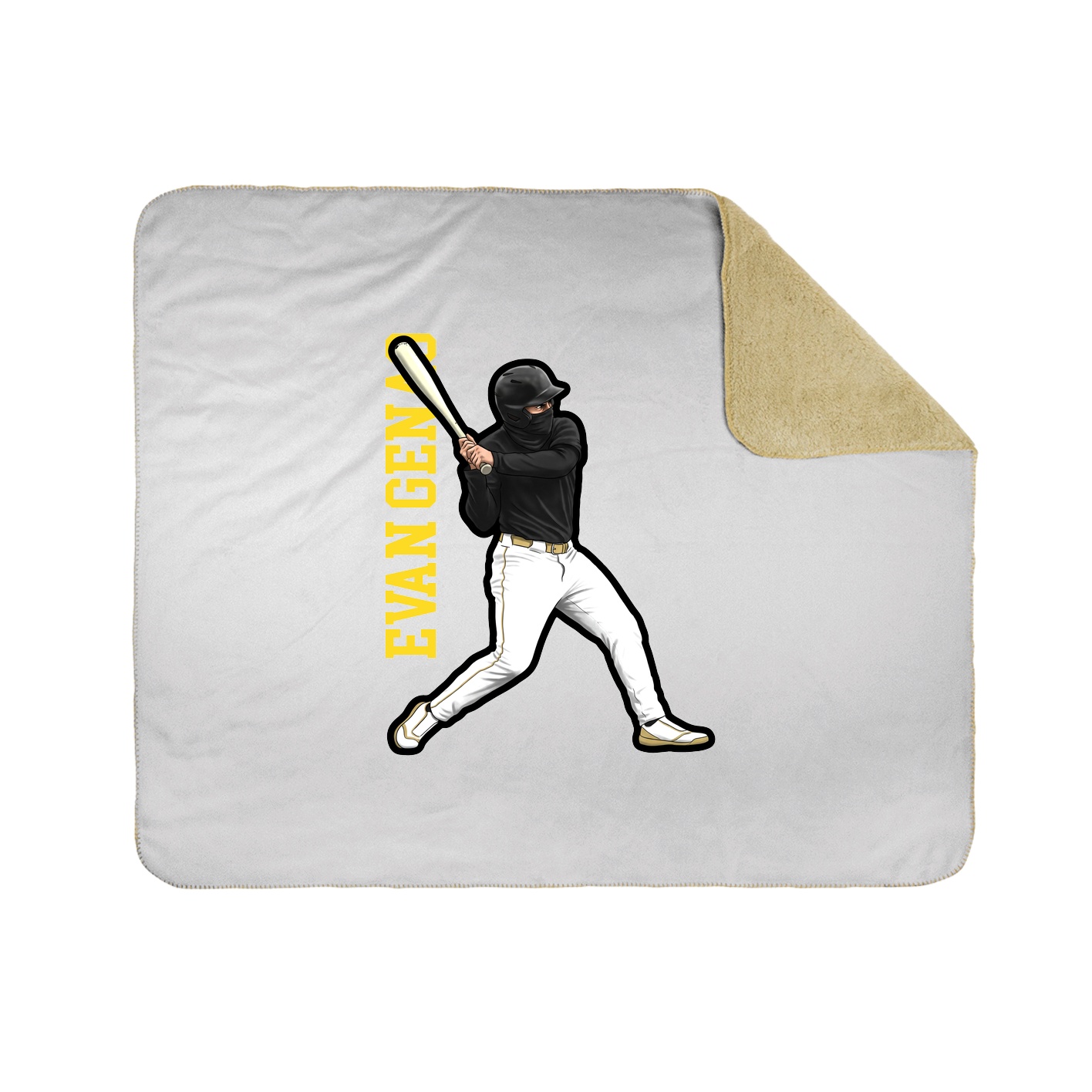 Throw Blanket — Name Vertical in White