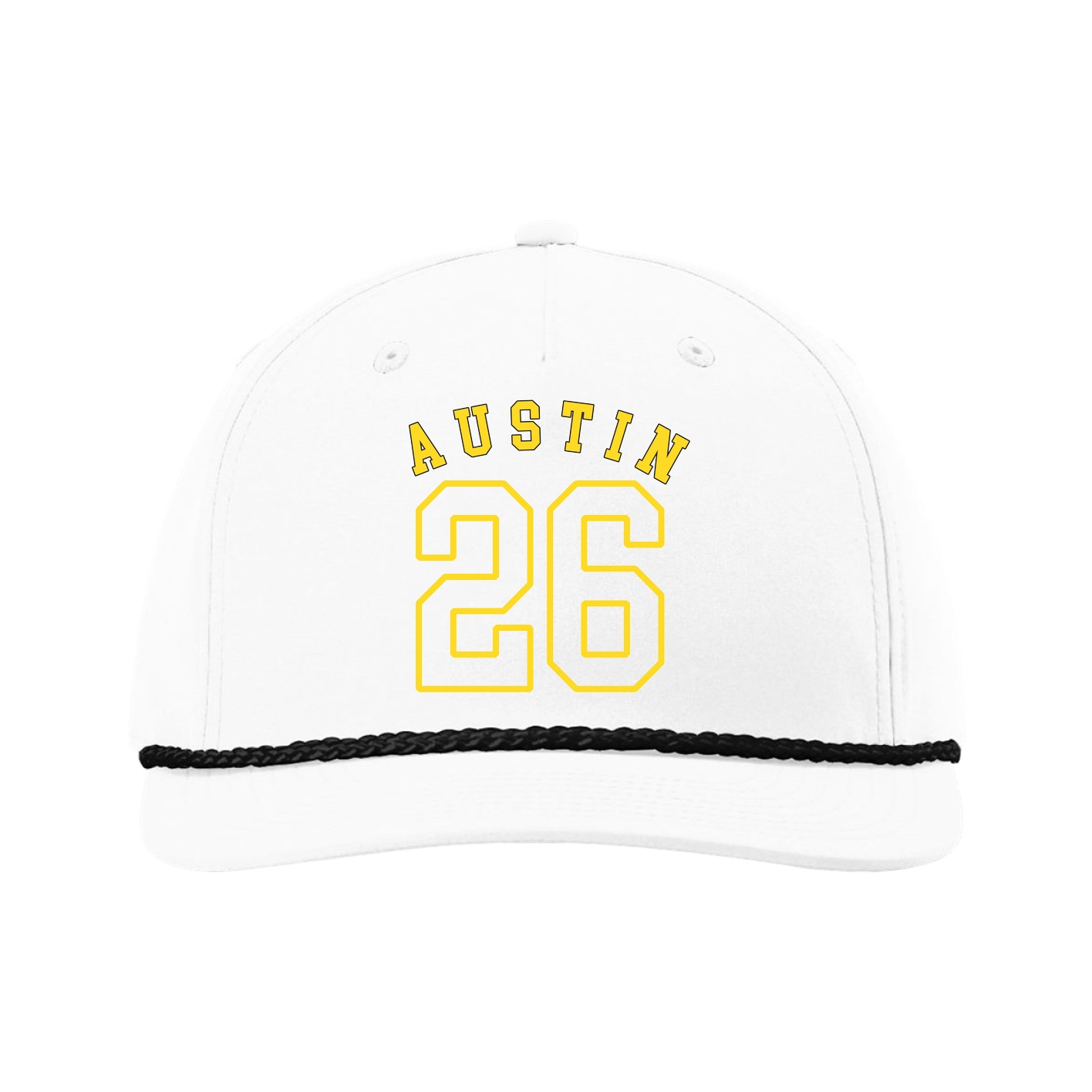 Five-Panel Classic Rope Cap — Shirsey Arch in White