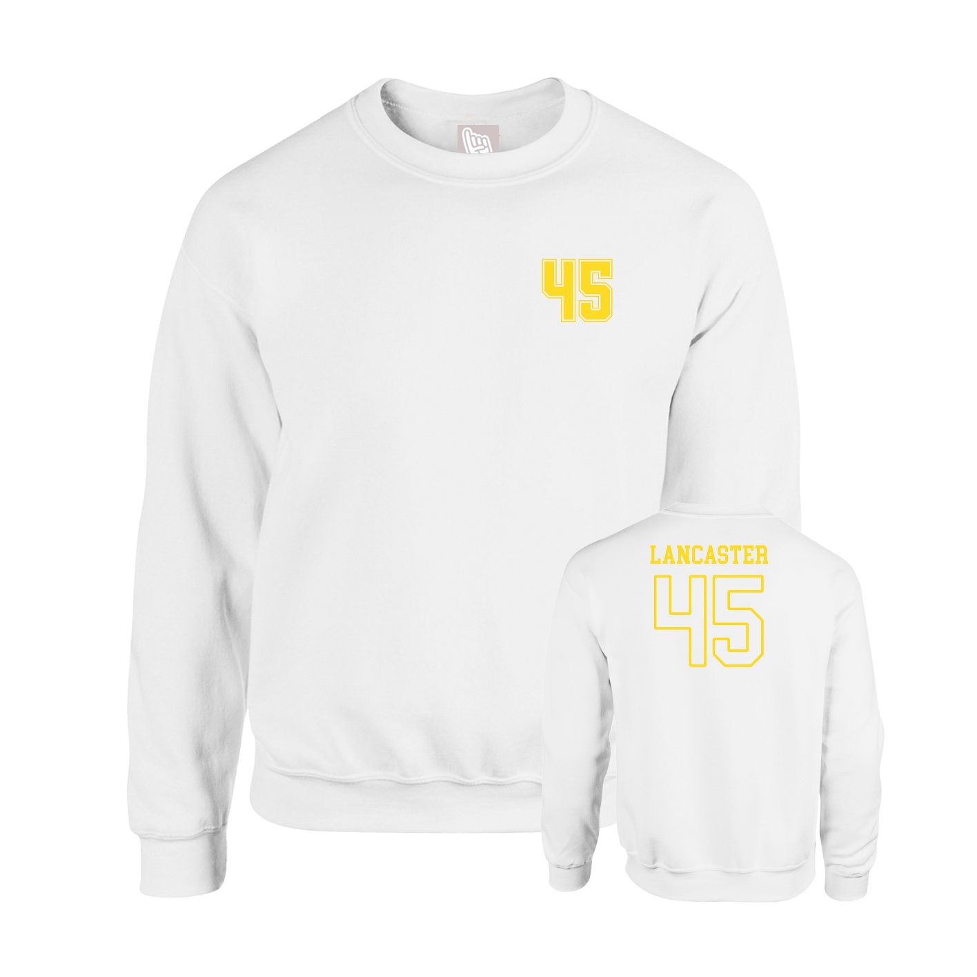 Fleece Crew — Chest Back in White