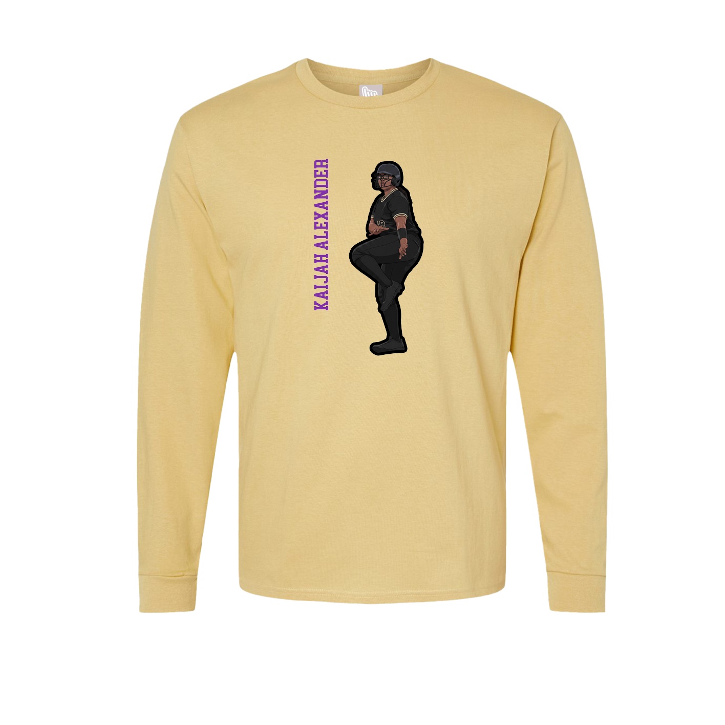 Long Sleeve Tee — Name Vertical in Vegas Gold