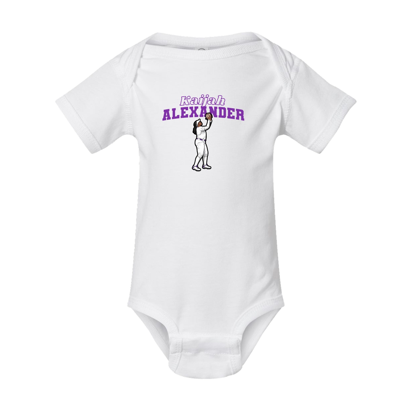 Baby Onesie — Name Arch in White