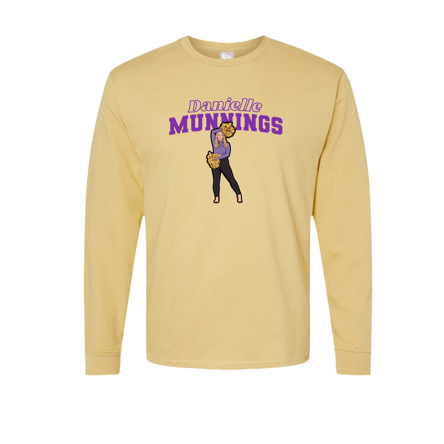 Long Sleeve Tee — Name Arch in Vegas Gold