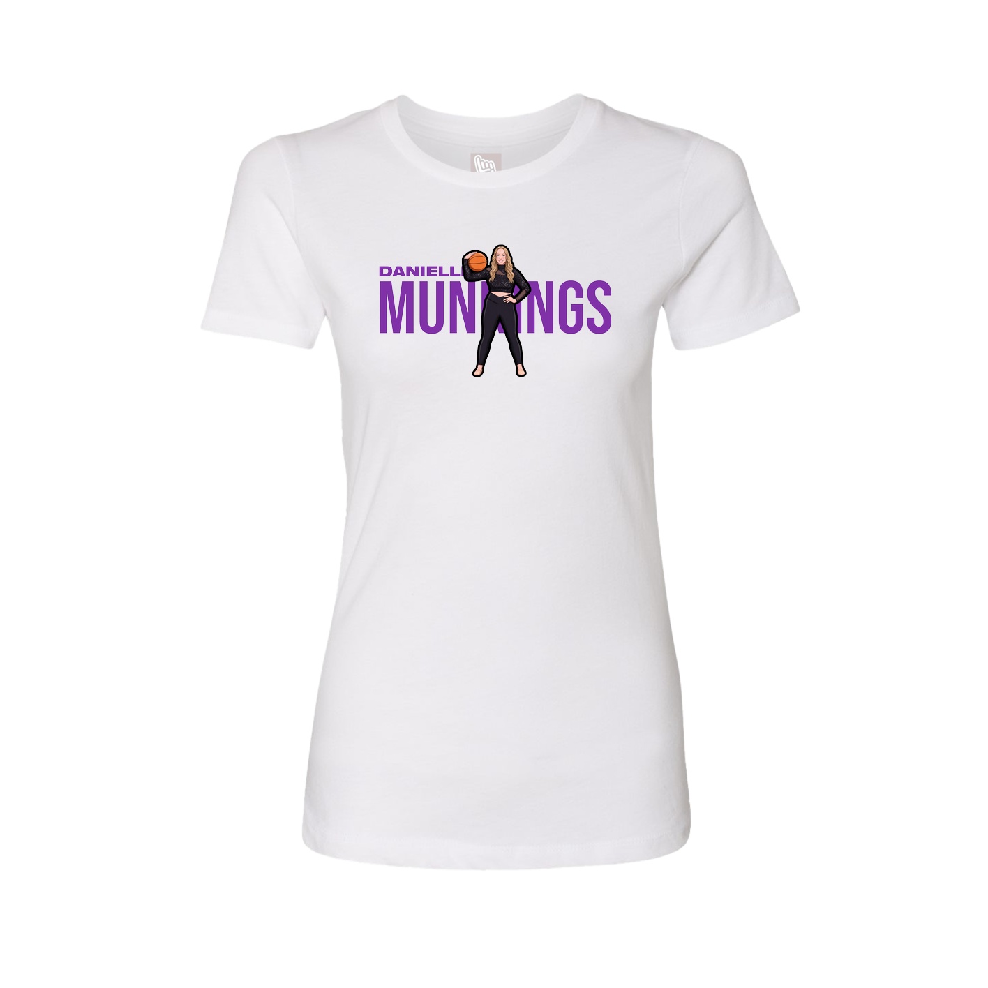 Fitted Women's Tee — Player Name in White