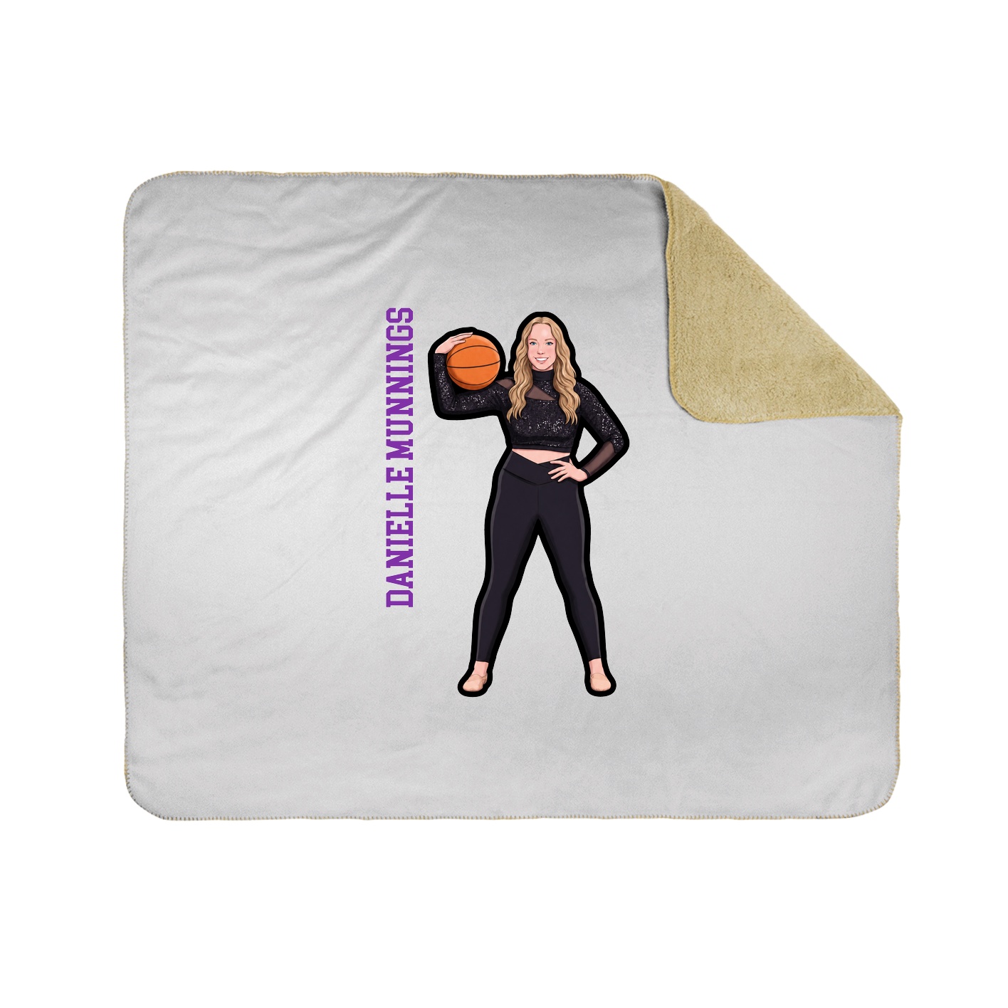 Throw Blanket — Name Vertical in White