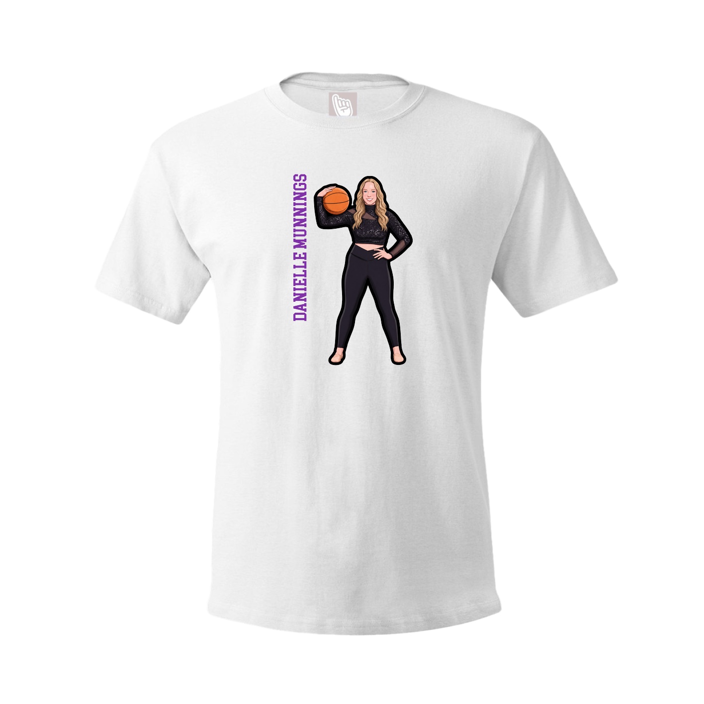 Youth Tee — Name Vertical in White