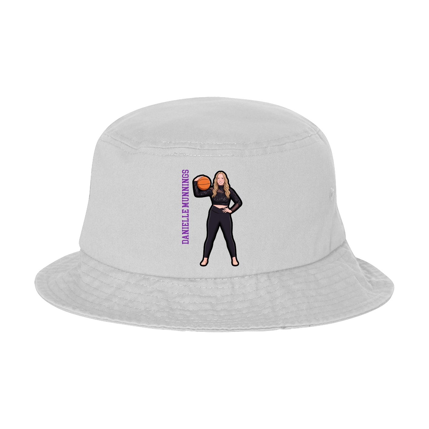 Bucket Cap — Name Vertical in White