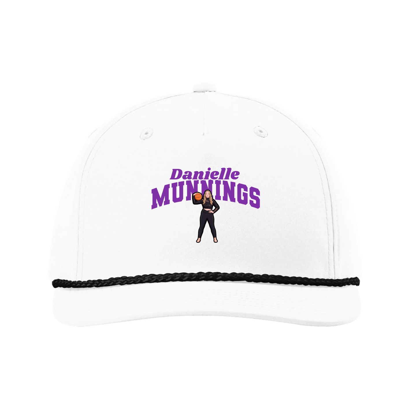 Five-Panel Classic Rope Cap — Signature Arch in White