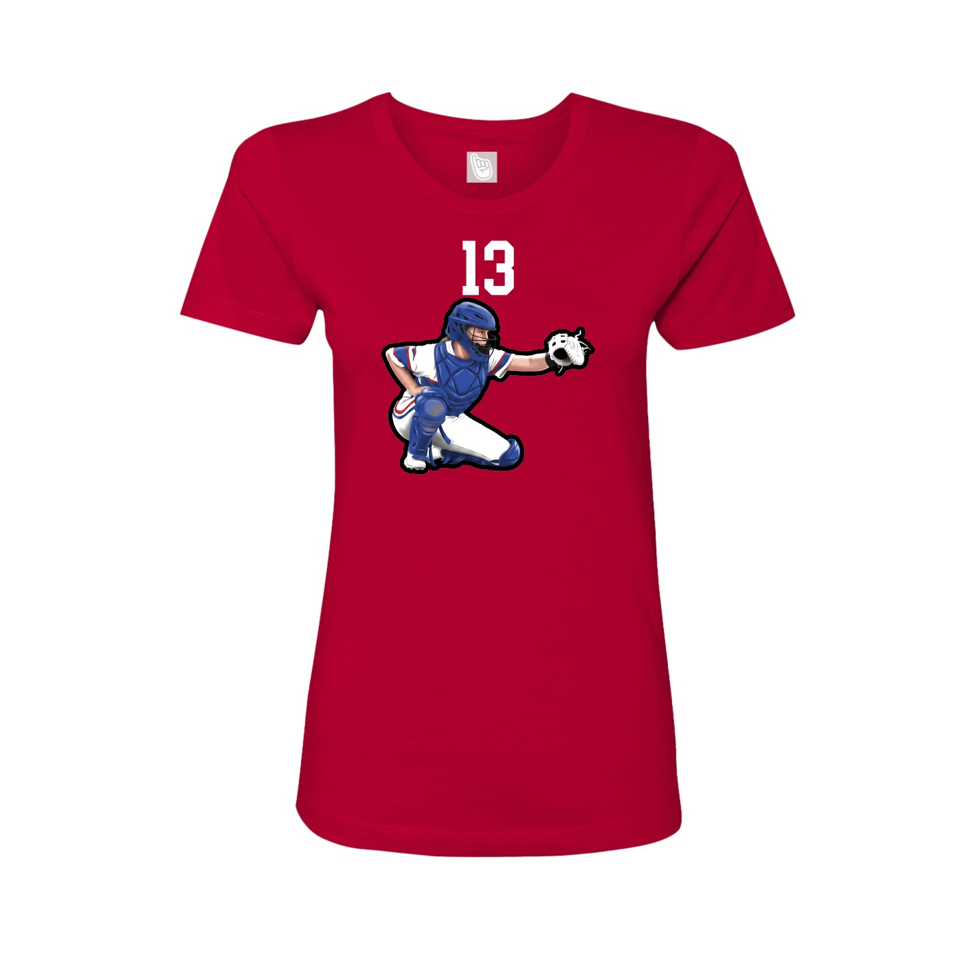 Womens Tee — Number Top in Red