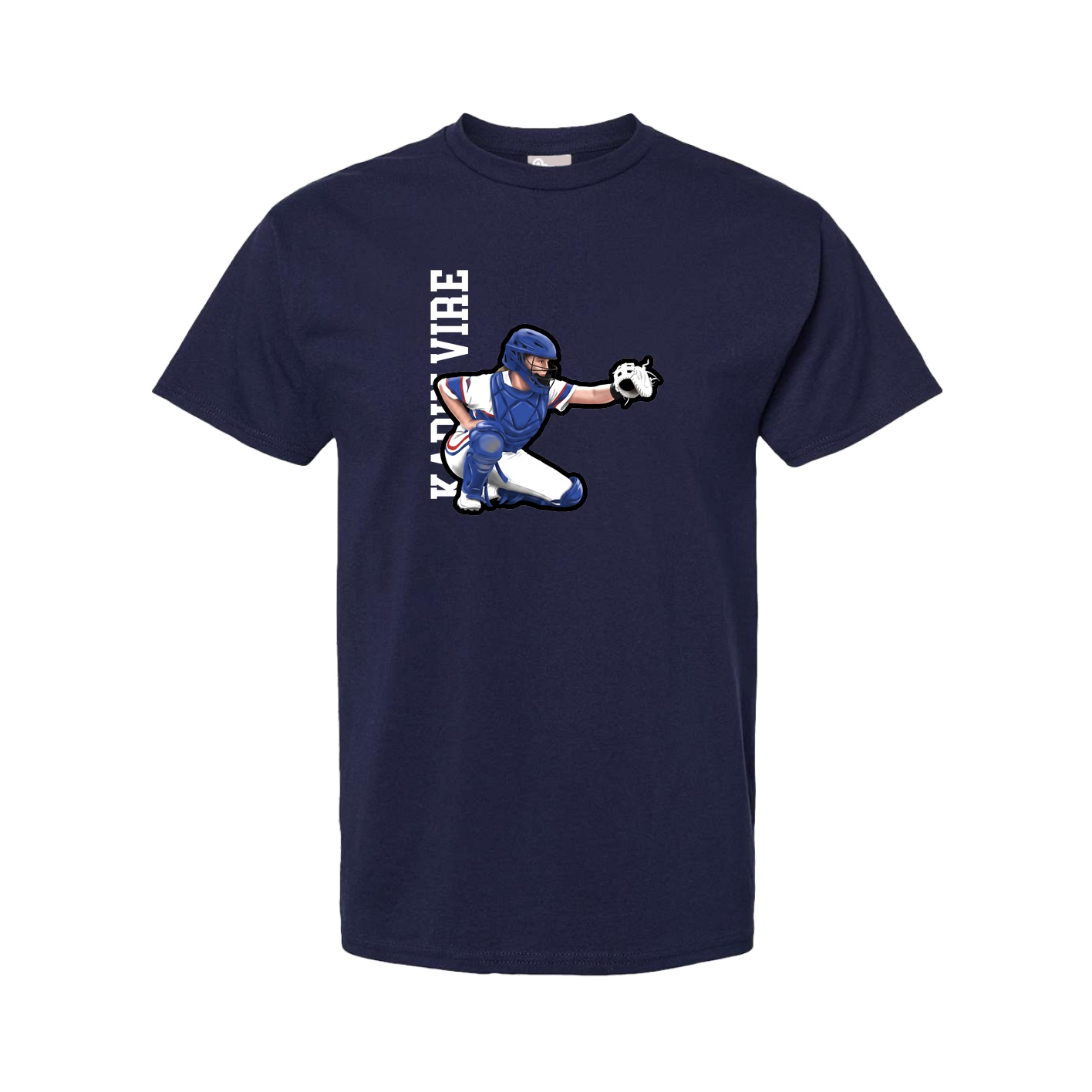 Youth Tee — Name Vertical in Navy