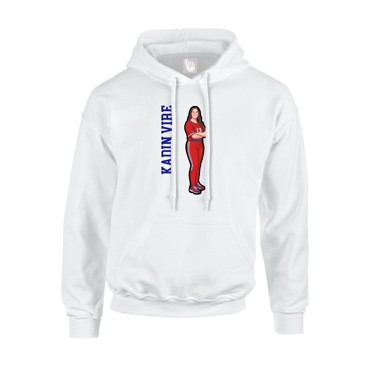 Hoodie — Name Vertical in White