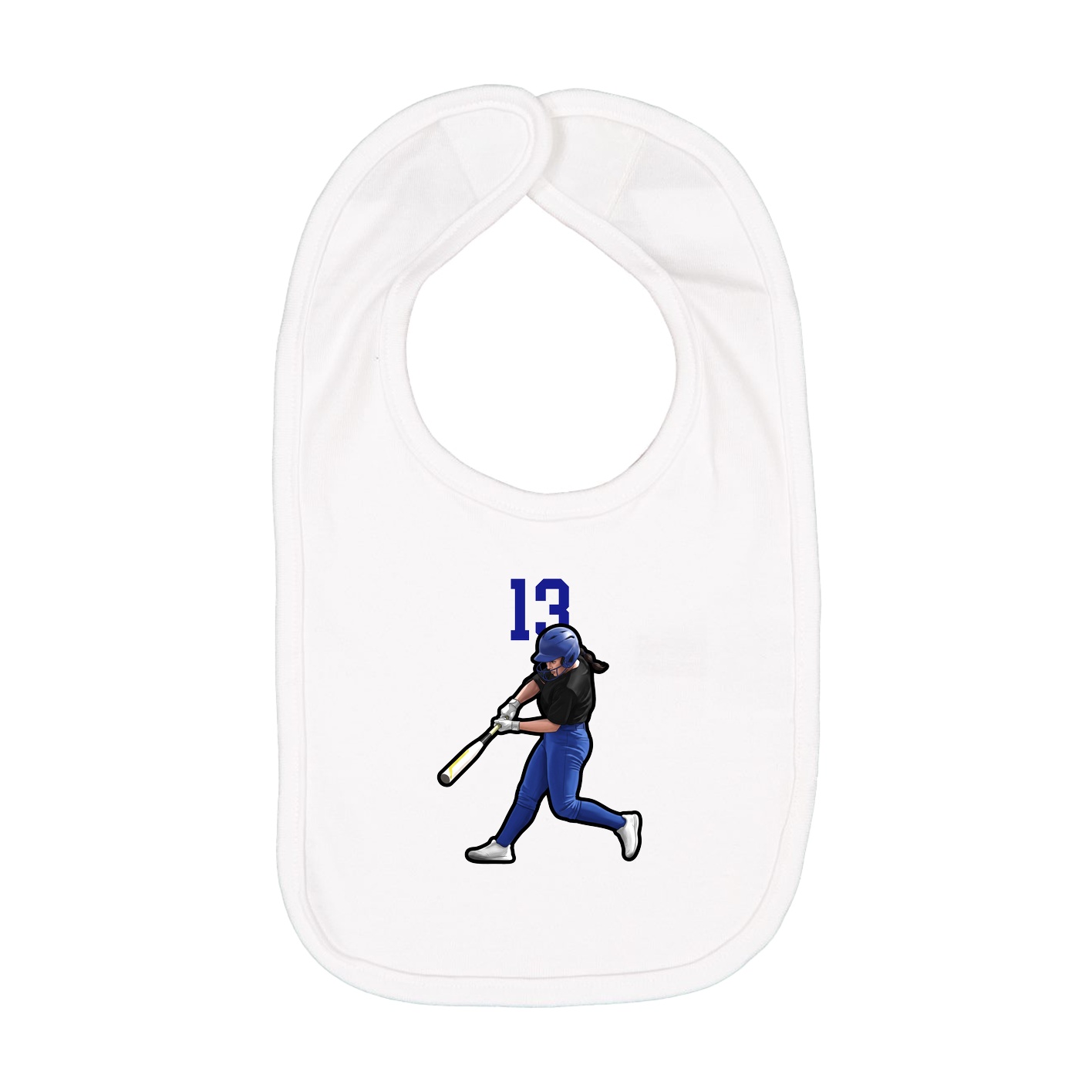 Infant Bib — Number Top in White
