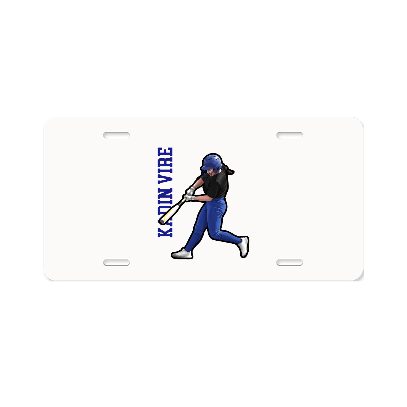 License Plate — Name Vertical in Classic