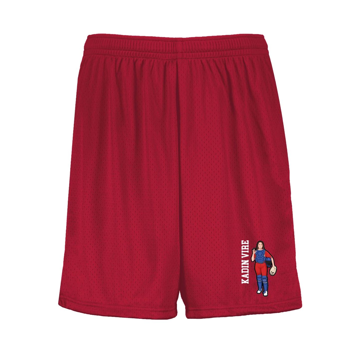 Shorts — Name Vertical in Red