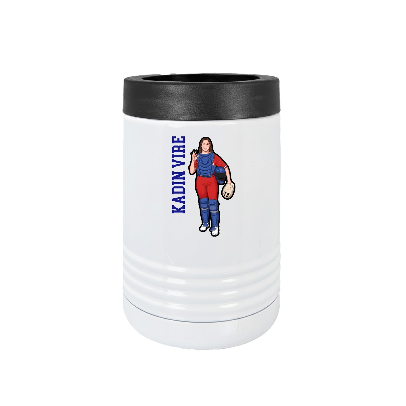 Beverage Holder — Name Vertical in White