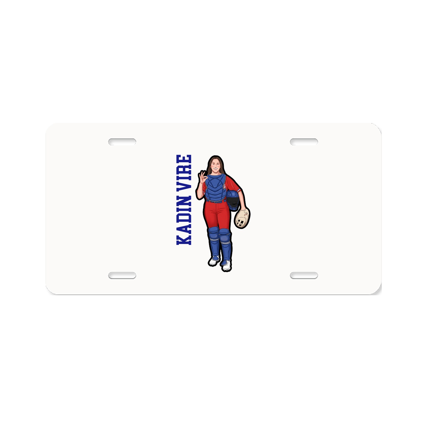 License Plate — Name Vertical in Classic