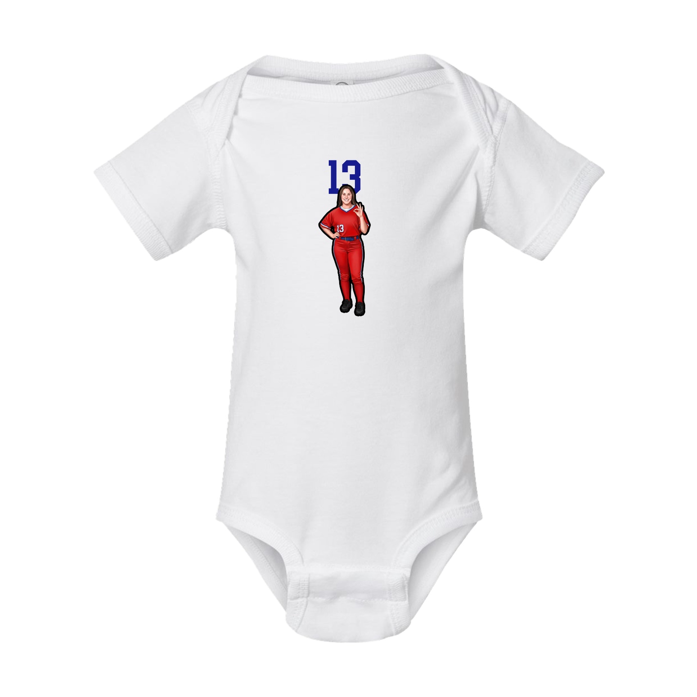 Baby Onesie — Number Top in White