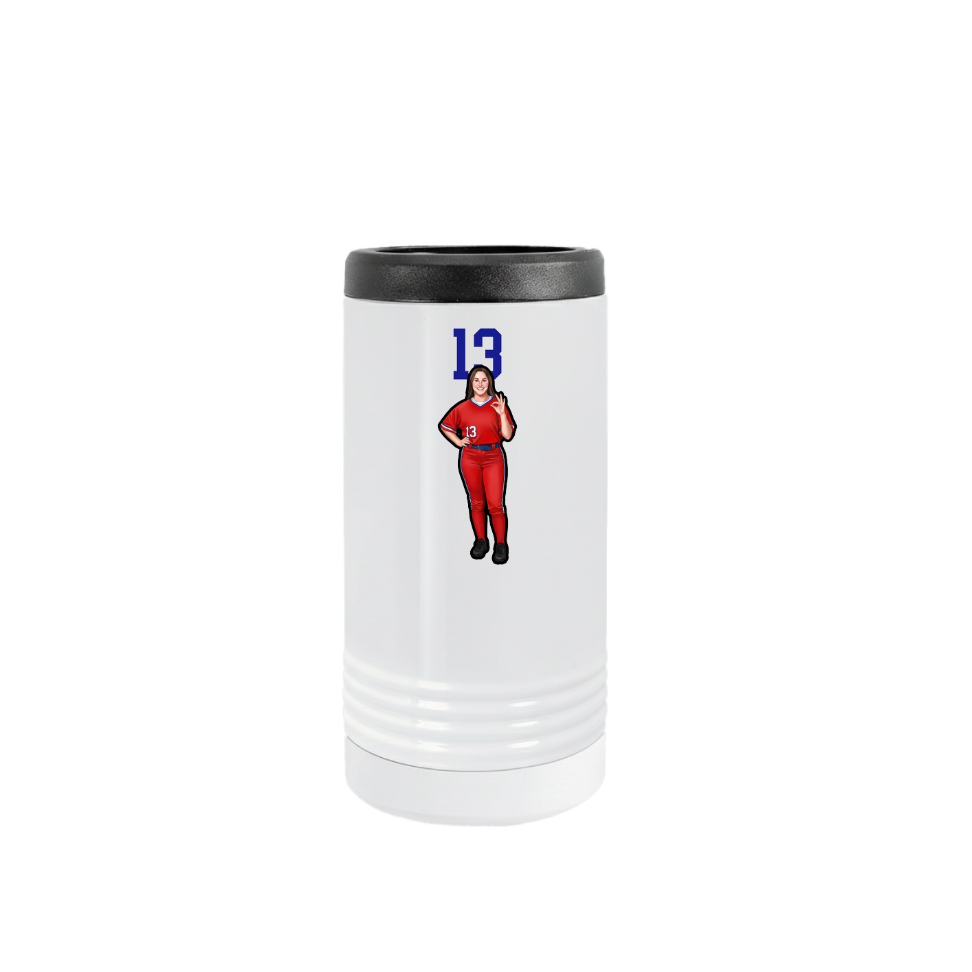 Slim Beverage Holder — Number Top in White