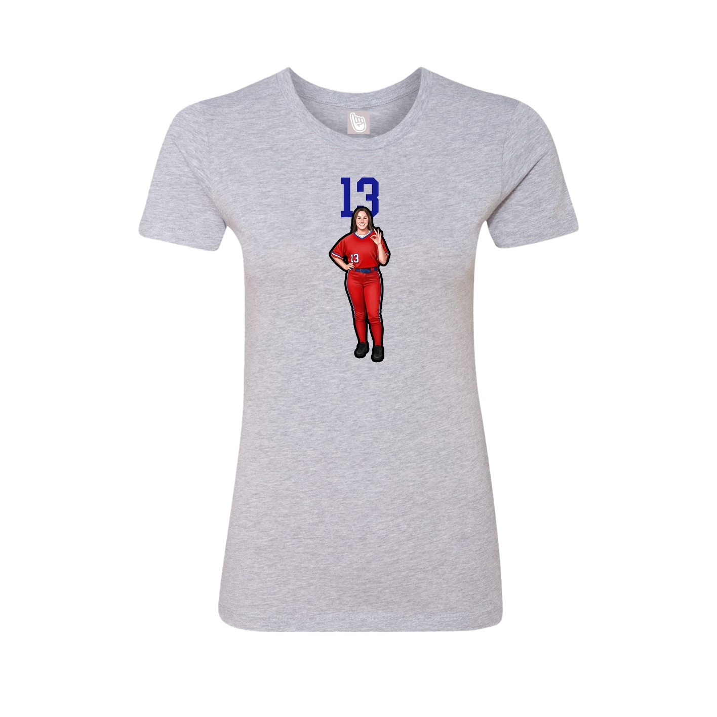 Womens Tee — Number Top in Grey