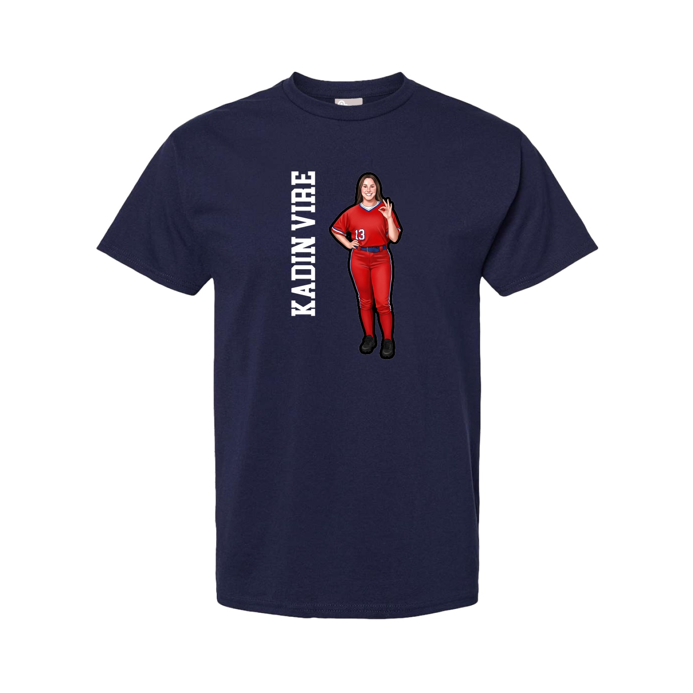 Youth Tee — Name Vertical in Navy