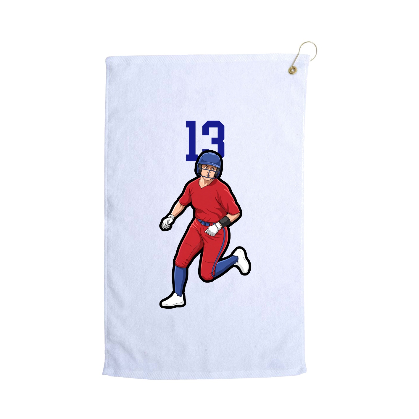 Golf Towel — Number Top in White