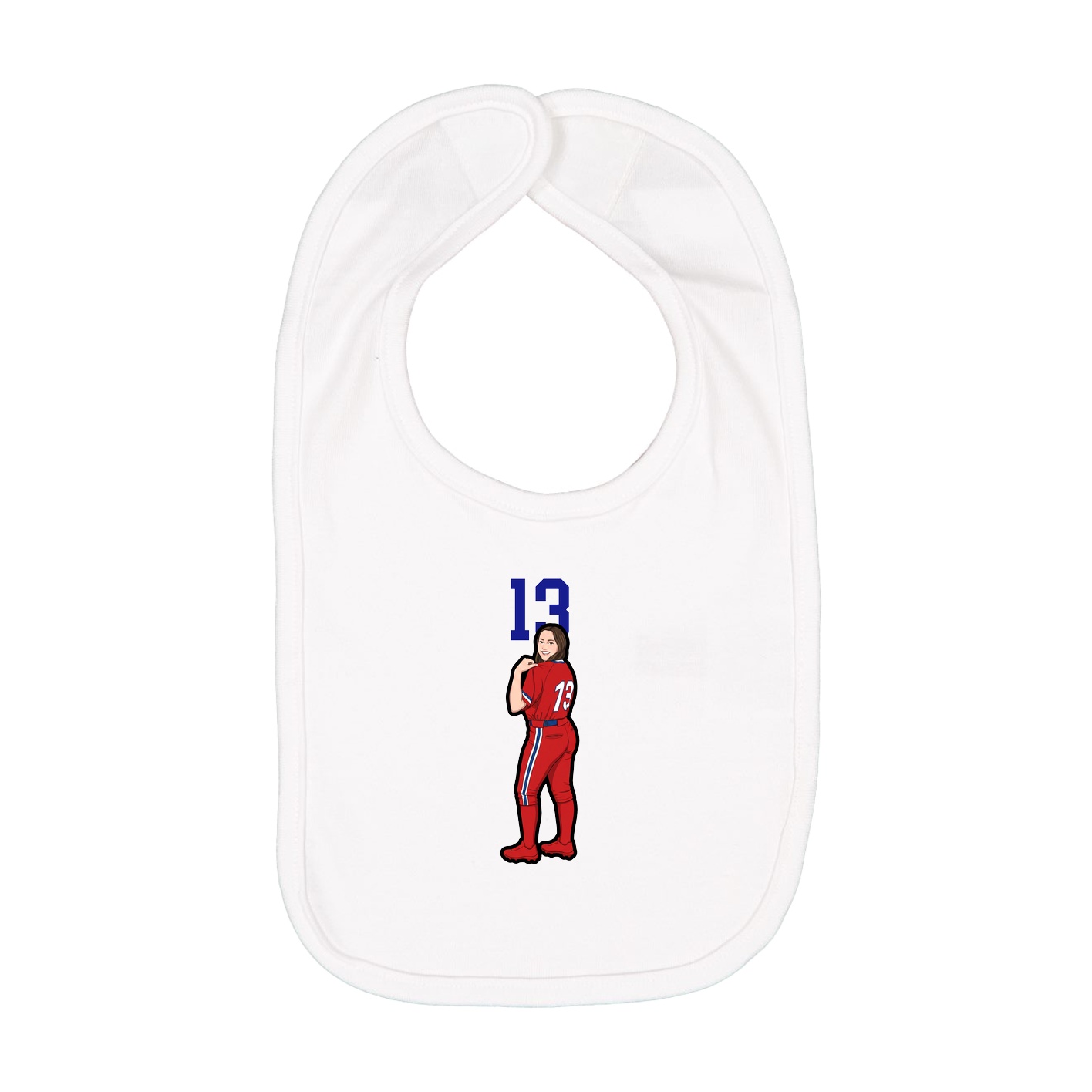 Infant Bib — Number Top in White