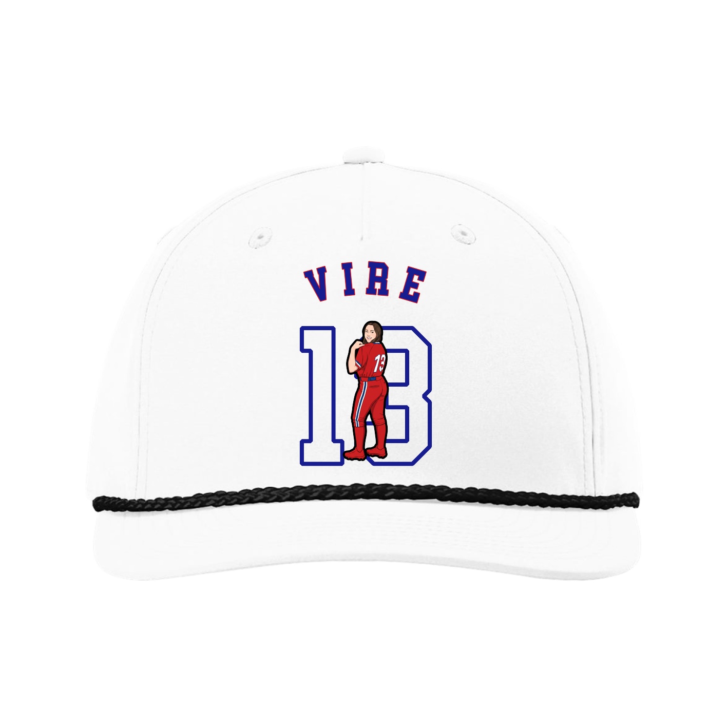 Five-Panel Classic Rope Cap — Shirsey Arch in White