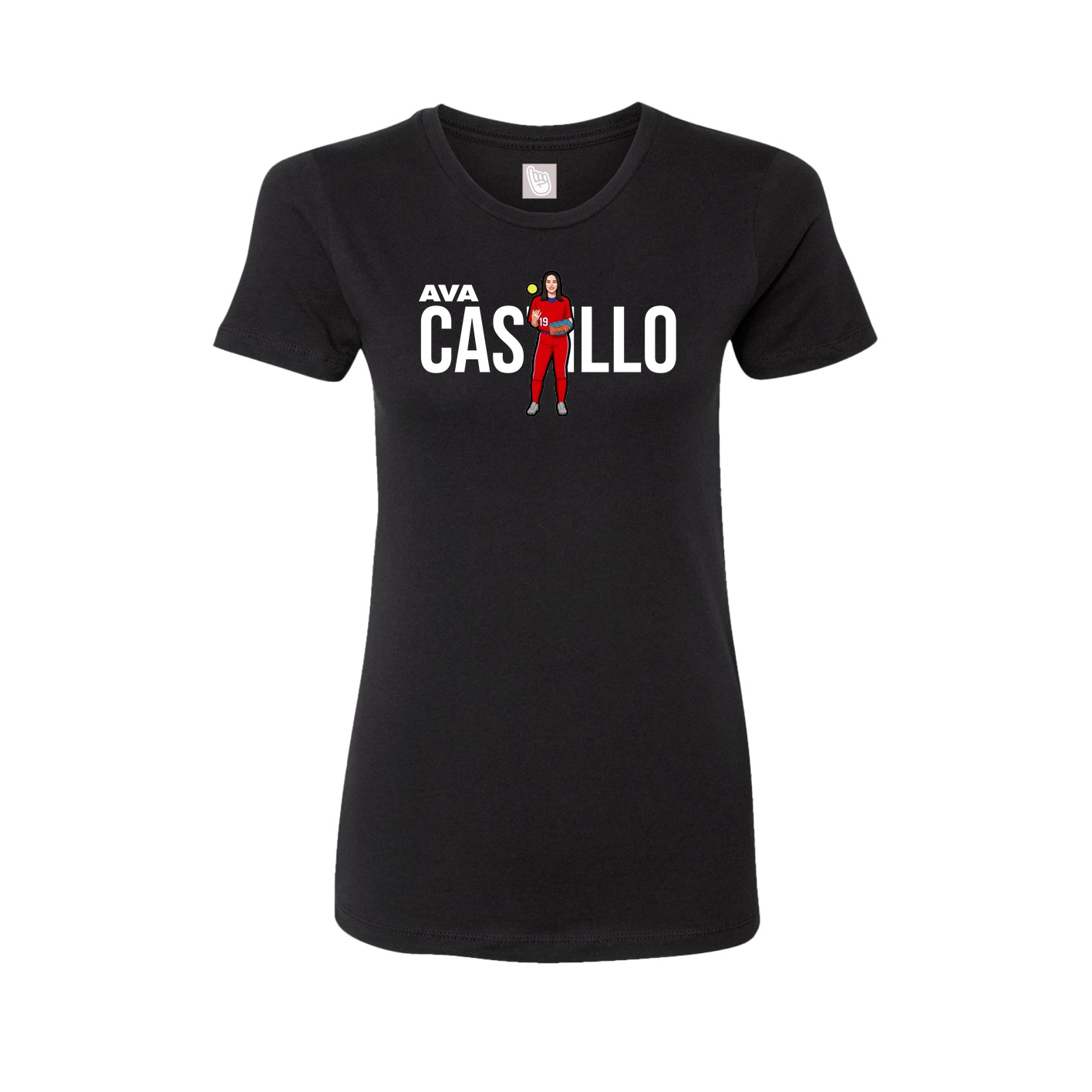 Fitted Women's Tee — Player Name in Black