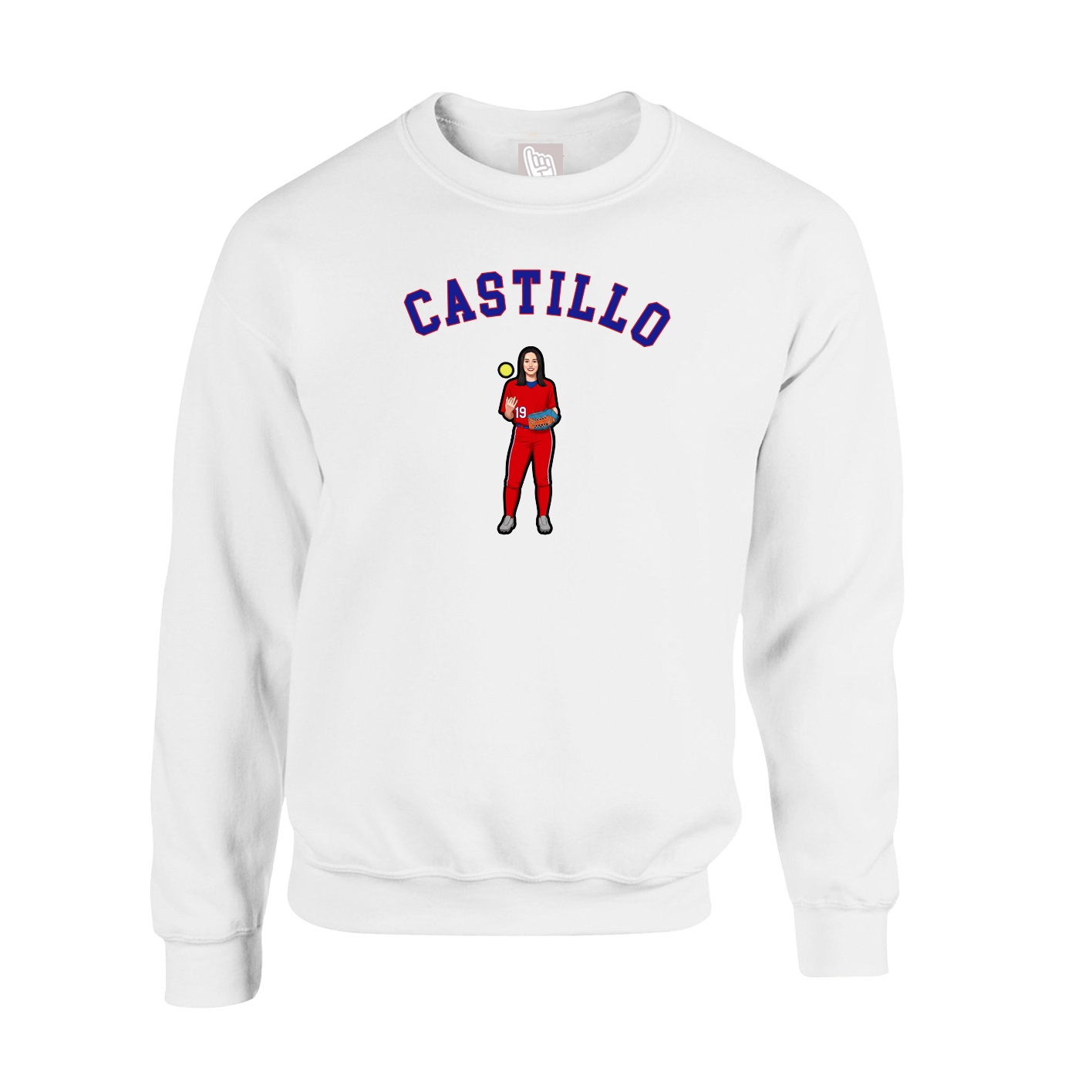 Fleece Crew — Shirsey Arch in White