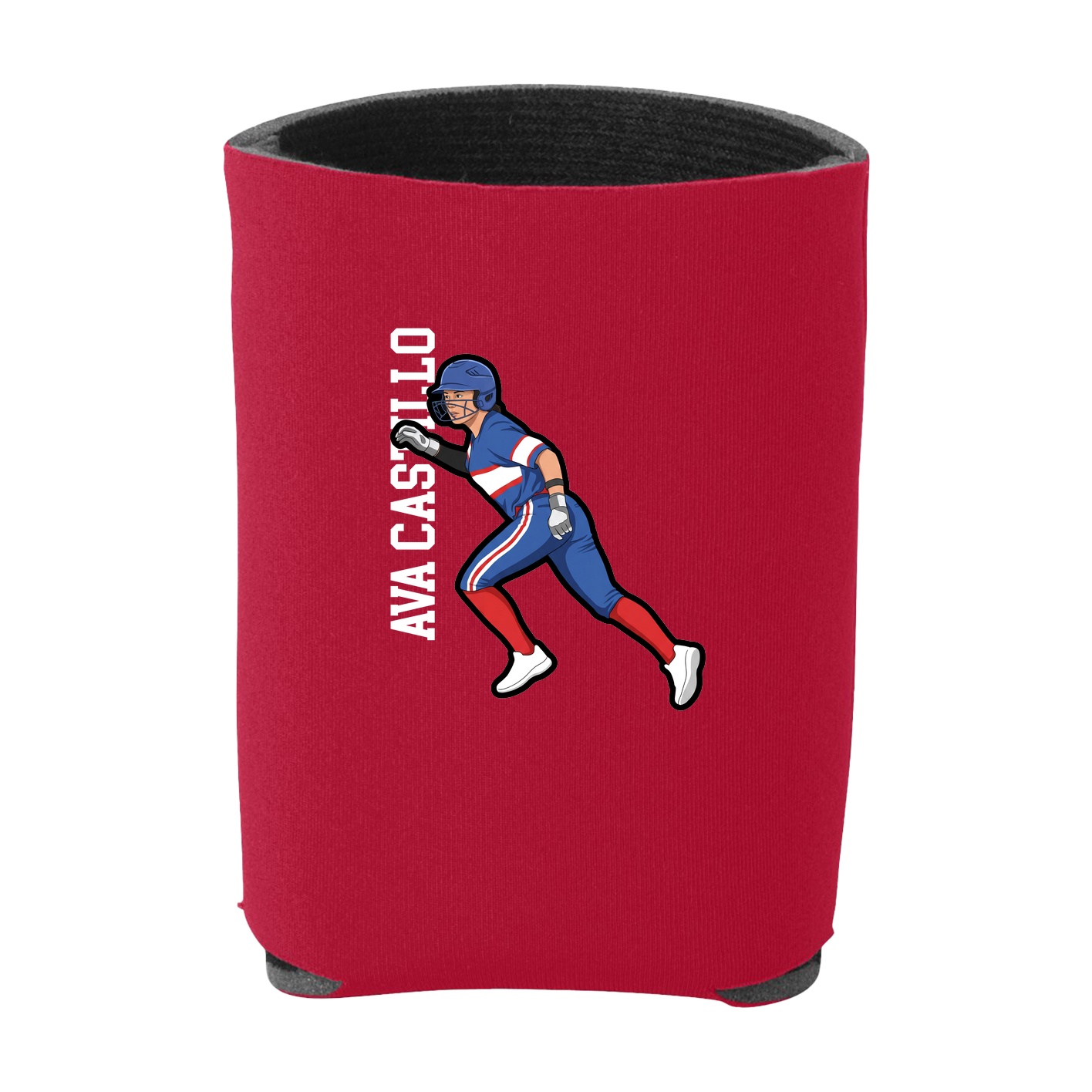 Can Holder — Name Vertical in Red