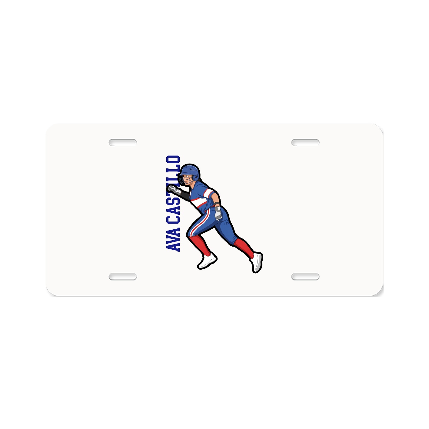 License Plate — Name Vertical in Classic